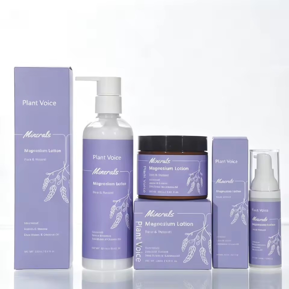 Natural Magnesium Lotion OEM Private Label Unscented Shea Butter Coconut Oil Soothing Body Lotion for Relaxation & Skin Repair
