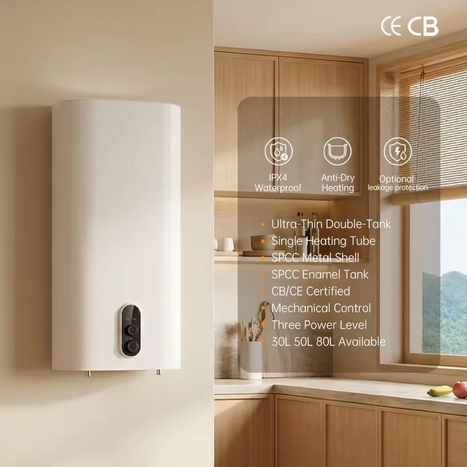 High Quality 30L 220V Knob Control Enamel Liner Electric Boiler Wall Mounted Bathroom Storage Electric Water Heater