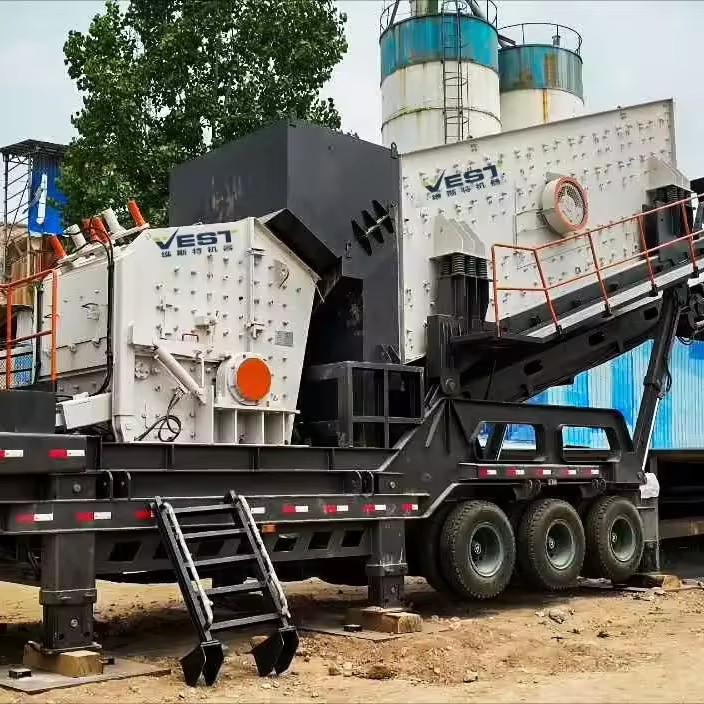 Portable Mining Aggregate Impact Crusher Station with Vibrating Screen and Conveyor