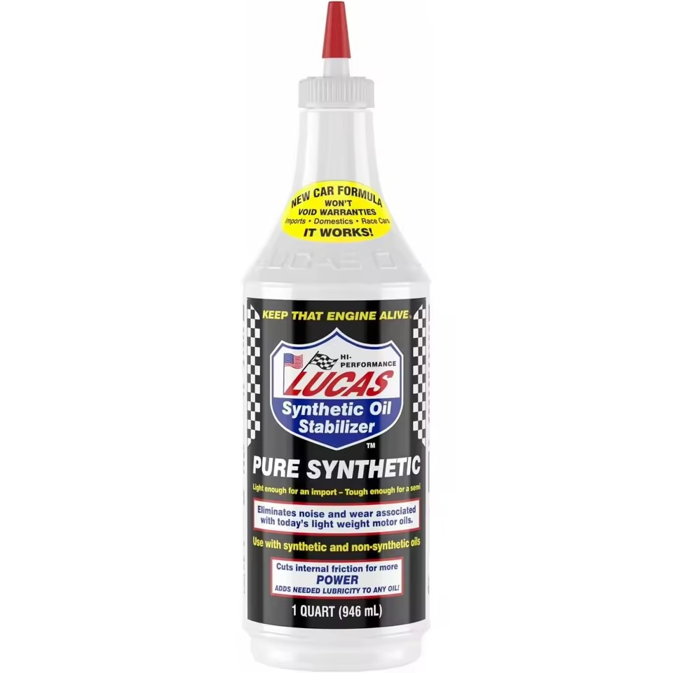 10130 Lucas Pure Synthetic Oil Stabilizer Engine Oil Additive 1 Quart 0.946 Liters Plastic Bottle