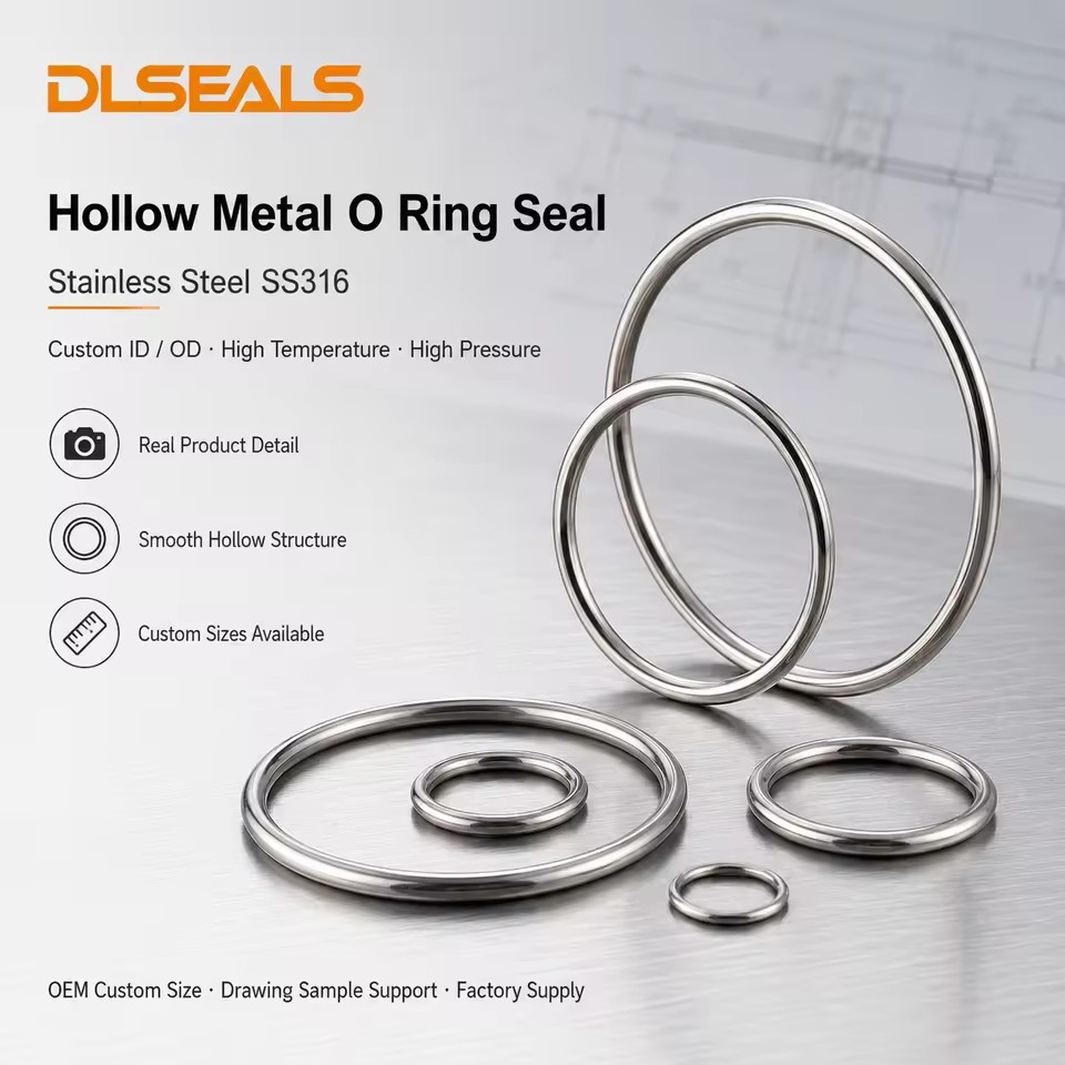 Hollow Metal O Ring Seal Stainless Steel SS316 Custom ID OD High Temperature High Pressure Sealing for Oilfield Downhole Pump