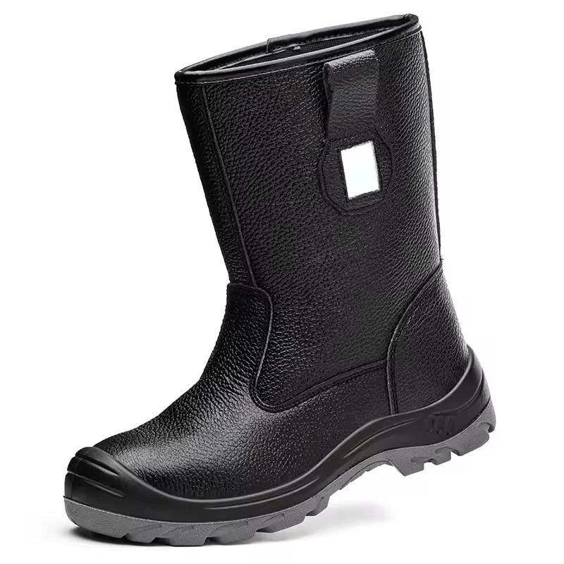 Steel Toe Men Safety Footwear Water Boots Oilfield Industrial Farming High Top PU Leather Boots