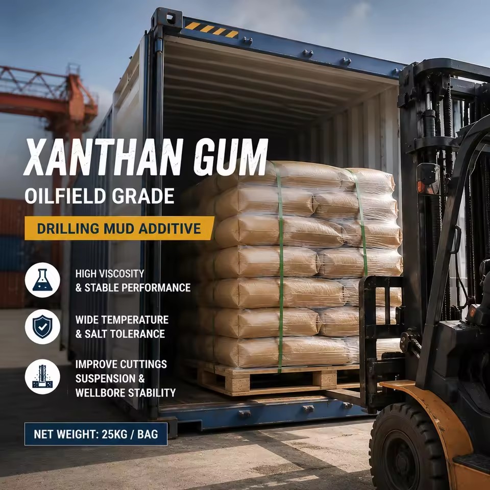 Xanthan Gum for Oilfield Drilling Mud Additive API ISO 13500 Seawater Resistant High Viscosity CAS 11138-66-2