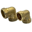Brass Copper 15mm 22mm 28mm 35mm 42mm 54mm Equal Quick Connector Compression Coupling 90 Elbow Pipe Fitting