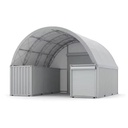 Heavy Duty Galvanized Steel 850g PVC Wind Rated Arch Container Shelter for Construction Site Material Storage