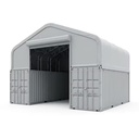 Heavy Duty Galvanized Steel 850g PVC Wind Rated A-Frame Container Shelter for Mining Site Equipment Storage