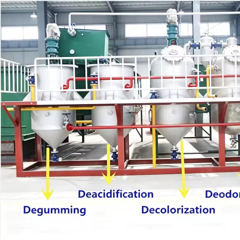 Full Automatic Crude Sunflower Seed Oil Refinery Processing Line Cooking Oil Refining Production Equipment