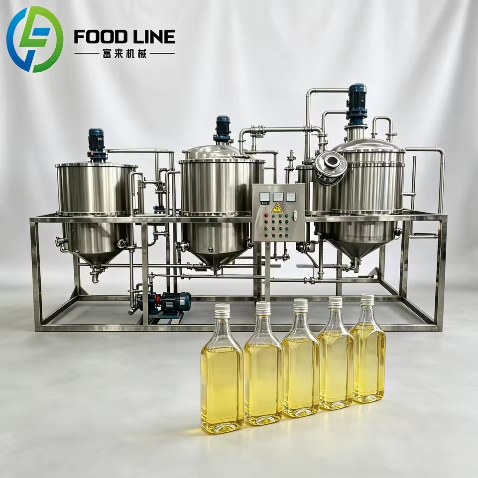 Small Scale Crude Cooking Oil Degumming Deacidification Refinery Machine for Edible Oil Manufacturing