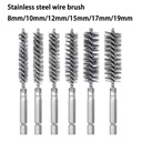 304 Stainless Steel Copper Wire Multi-Diameter Hexagonal Rod Gun Pipe Brush Cleaning Inner Hole Set Nickel Plated Steel