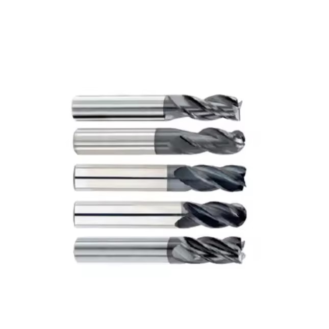 OEM Factory Direct Sale 4 Flutes AlTin Coated Carbide End Mills CNC Router Compatible HRC58 35 Helix Angle Cutting Tools