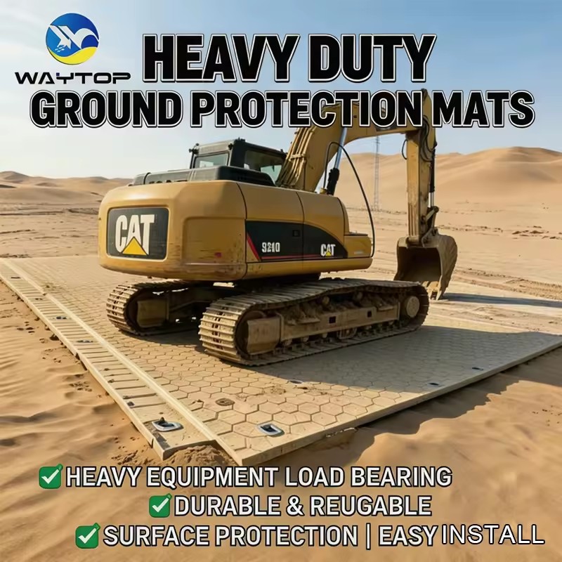 Heavy-Duty HDPE 4x8 Ground Protection Mats for Construction Site Temporary Roadway Lawn and Mud Protection Access
