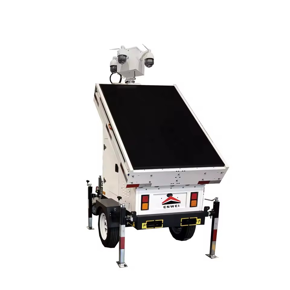 Portable Solar CCTV Trailer 1200W Solar Panels 800Ah Gel Battery