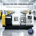 QK1313 Flat Bed CNC Pipe Thread Lathe Heavy Duty Hollow Spindle with GSK System for Oil Country Pipe Threading