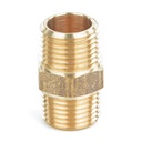 High Pressure NPT Thread Brass Hex Nipple MIP X MIP Fluid Pipe Fittings