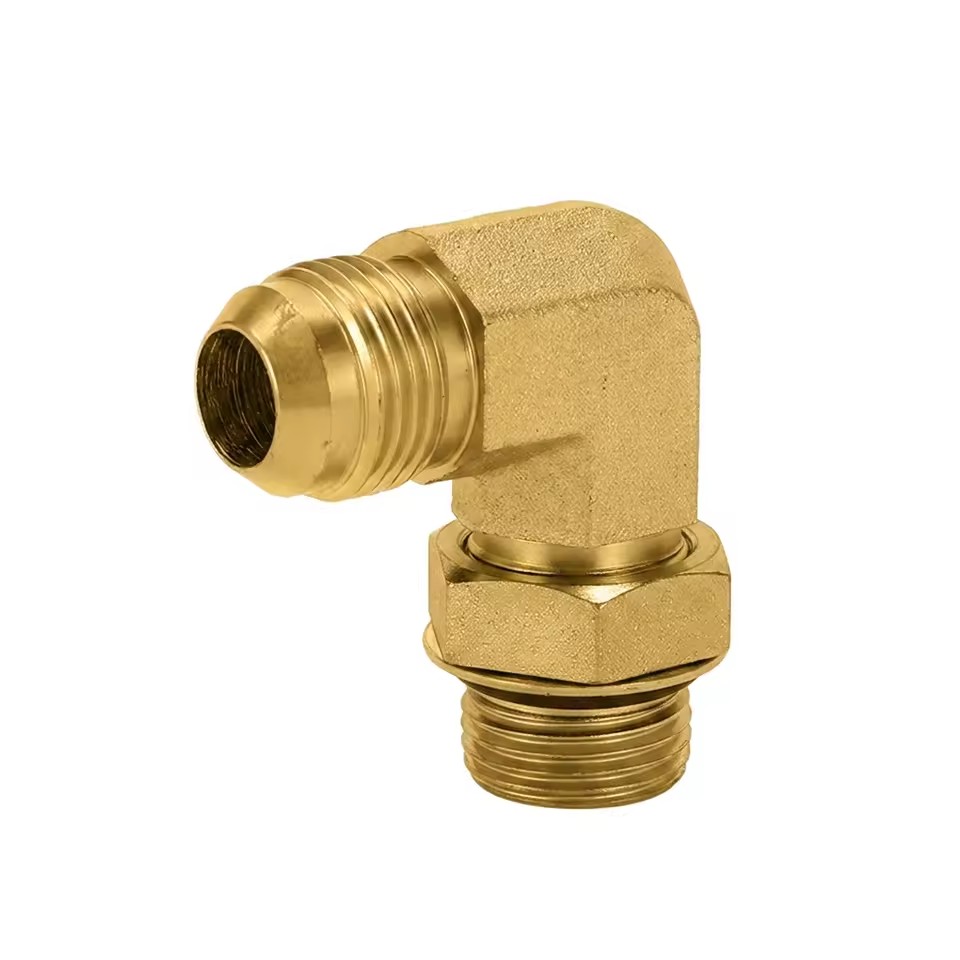 High Quality 12mm Brass Plated Forged Male BSP O-Ring 90 Degree Elbow Adjustable Low Pressure Corrosion-resistant Pipe Fittings