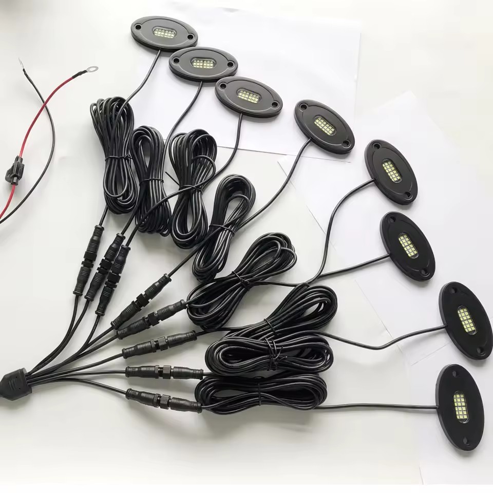 Waterproof Led Rock Light Splitter Pure White RGB RGBW Car Rock Light Connector 1-2 1-4 1-6 1-8 Off-road LED Pod Splitter