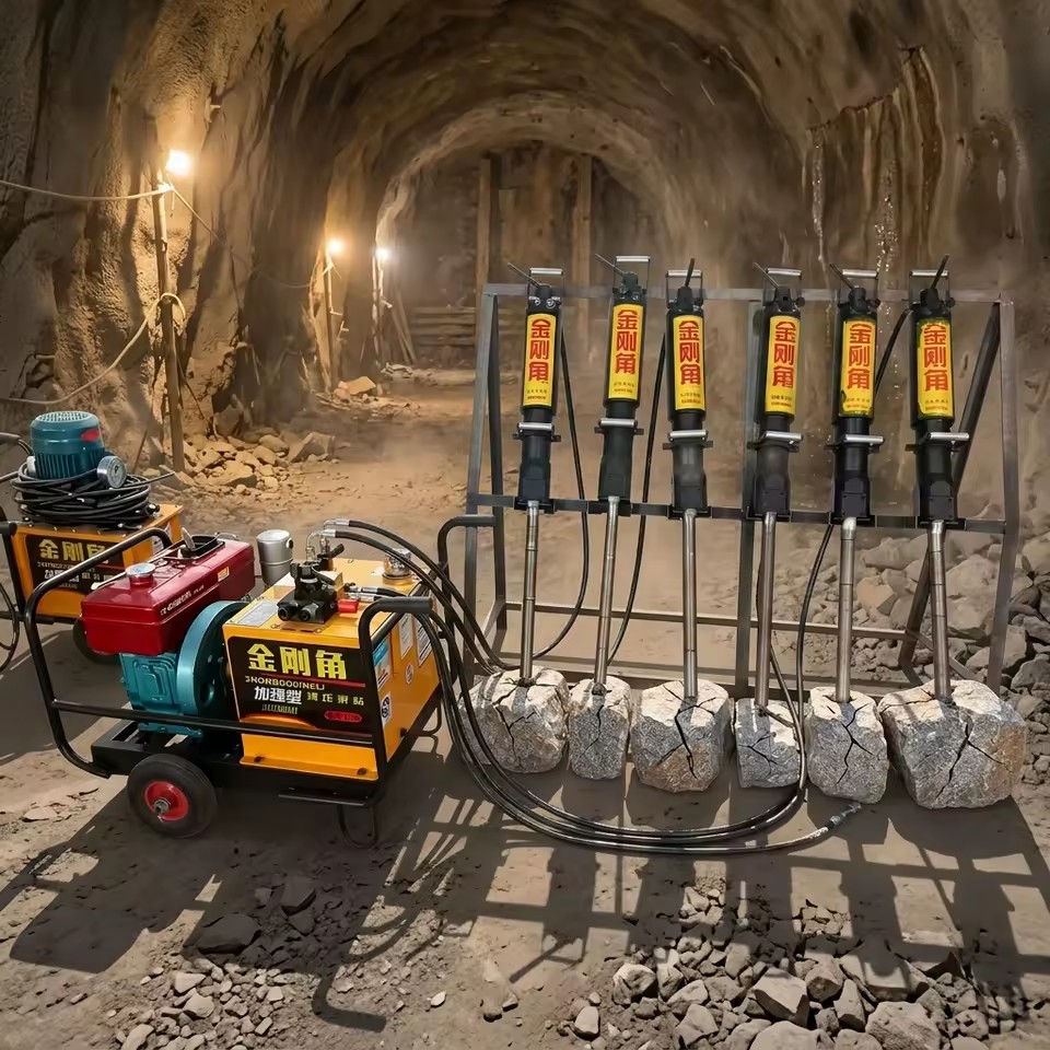 Fast Demolition Rock Breaking Tools Handheld Hydraulic Rock Splitter with AC Motor Pump for Mining Applications 8HP Power