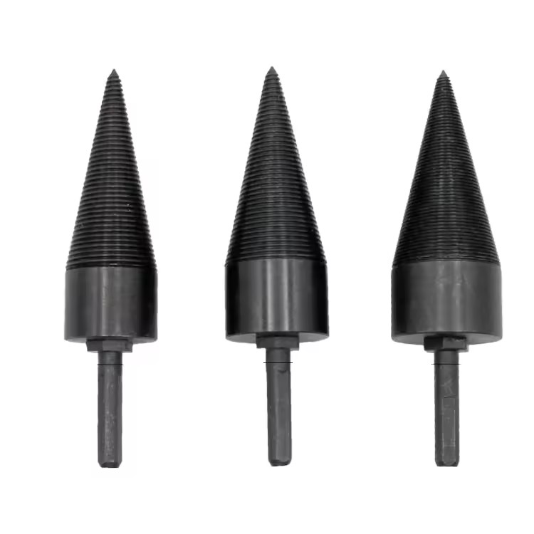Hot Selling Removable Firewood Log Splitter Drill Bit Heavy Duty Screw Cone Driver Black Oxide Finish 3-Year Warranty 40mm Total