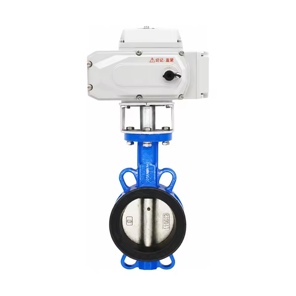 Ductile Cast Iron Wafer Electric Butterfly Valve 220V On/Off Type PN16 2 In-12 in D971X-16Q for Water Flow Control