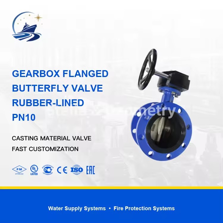 Ductile Cast Iron Flanged Butterfly Valve PN10 2 in - 48 in D341X-10Q