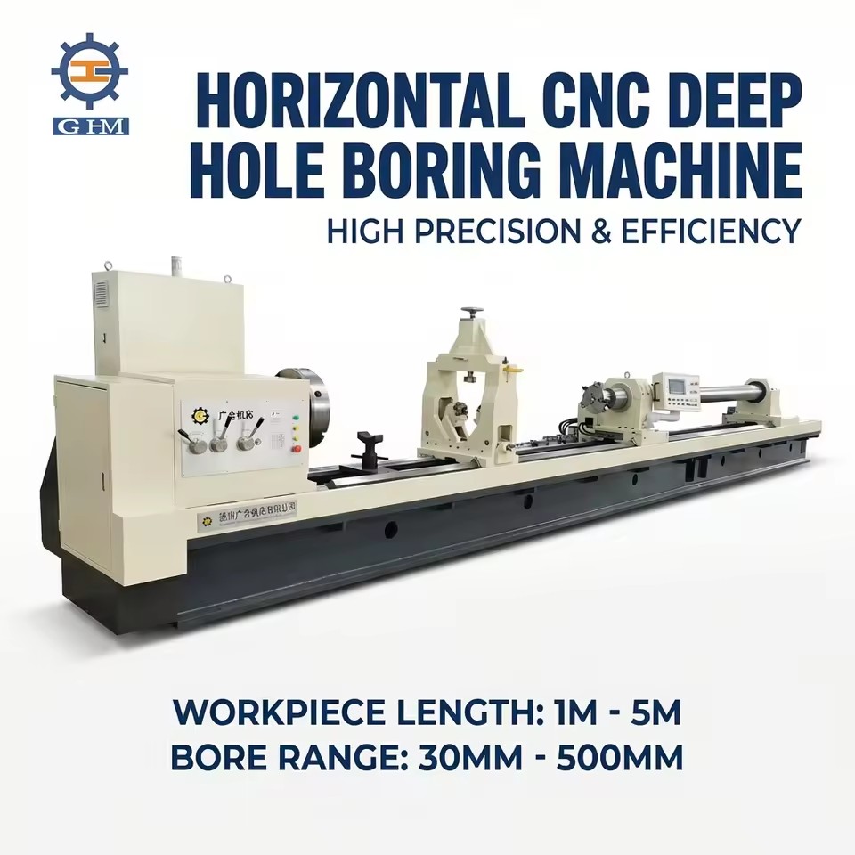 TK2150 Horizontal 2-Axis CNC Deep Hole Drilling Boring Machine 1000mm Max Drilling Diameter for Cylinder Shaft Parts