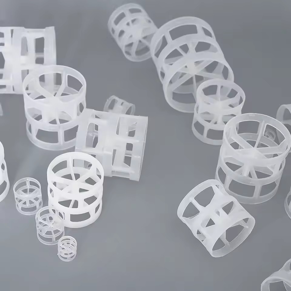 Plastic Pall Ring 90% Voidage High Capacity Low Pressure Drop Eco-friendly Durable 25mm 38mm 50mm PP Gas Liquid Mass Transfer