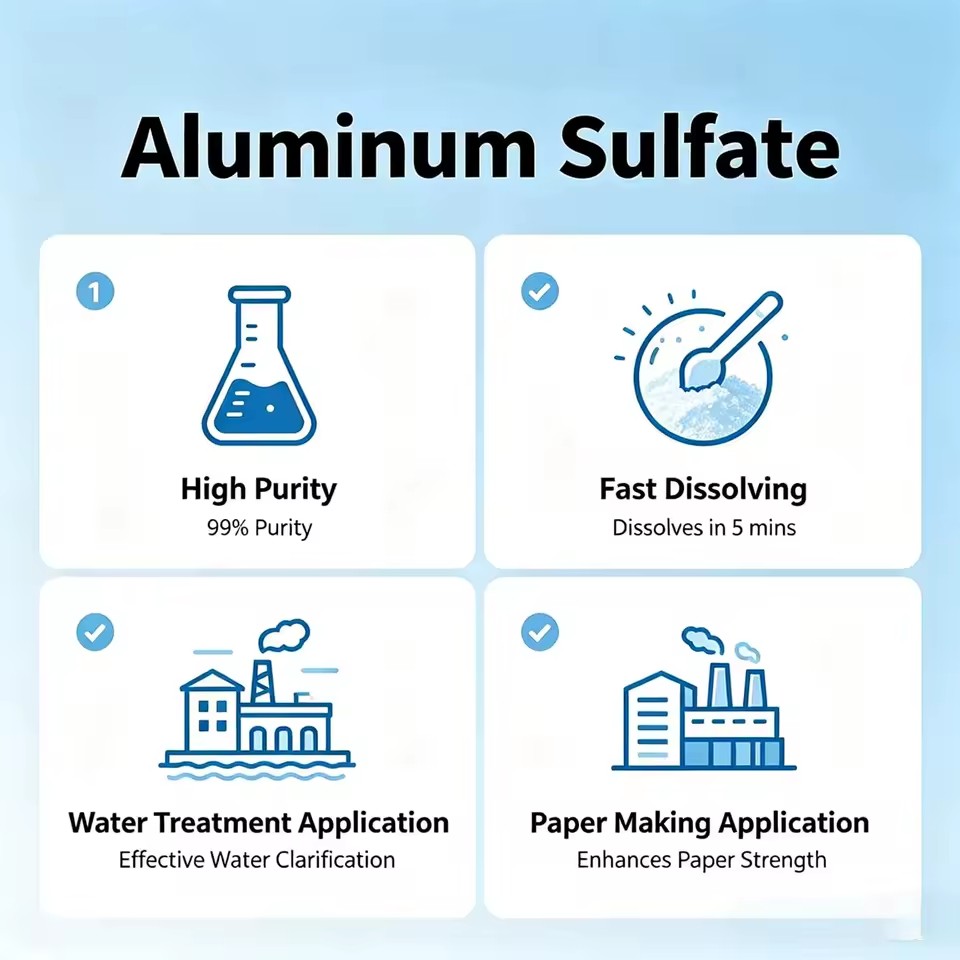 Industrial Chemical Raw Material Aluminium Sulphate White Granule Coagulant for Water Treatment