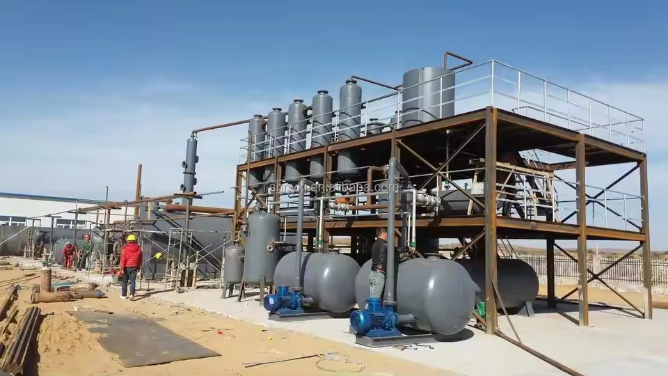 15~20 TPD oil refining machine for refining petroleum used engine oil waste oil