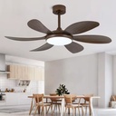 46 Inch Ceiling Fan with LED Light 6 ABS Blades for Powerful Airflow Energy-Saving Reversible BLDC Motor 6-speed Remote Control