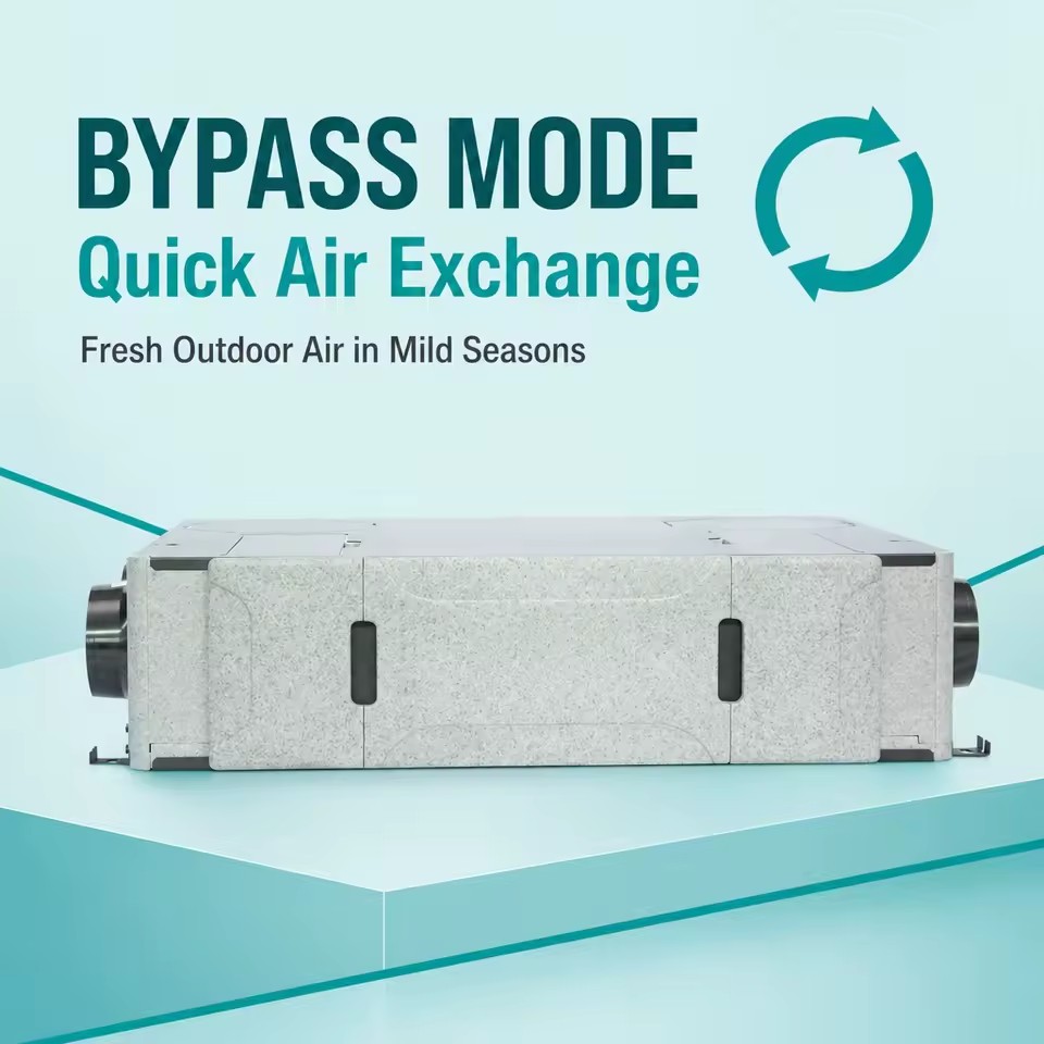 MVHR Heat Recovery Ventilation System EPP Insulation 26dB Quiet DC Motor Energy Saving for House