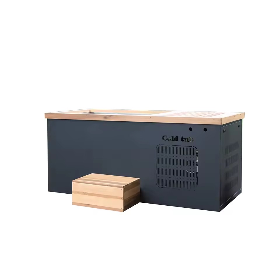 Canadian Cedar Cold Plunge Ice Bath Tub with Chiller Energy-Saving Outdoor Safe Shower Fitness Recovery Accessory