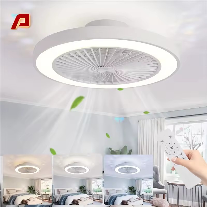 Linkway Bladeless Ceiling Fan Remote Control Dimmable Light DC Motor Plastic Construction Electric Low Noise for Hotel Household