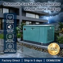 24kW / 30kVA Three Phase Backup Gas Generator Natural Gas LPG 500H Full Load Tested Easy Installation