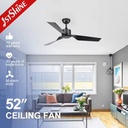 1stshine 52 Inches ABS Blade Modern Easy Summer Winter Mode Dimmable Speed Elegant Design Remote Control Ceiling Fan