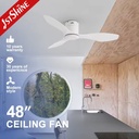 1stshine ABS Blade Profile White Voice Control Easy Installation Assistant Smart Home 6 Speeds Ceiling Fan