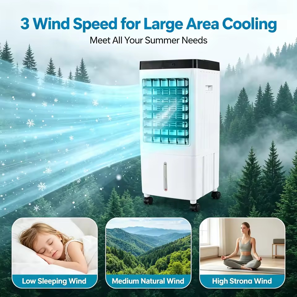 Hot Selling Portable air Cooler with Remote Control Adjustable Speed for Bedroom Office Camping & Desk Use