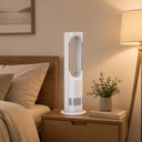 AZ588PRO 2IN1 PTC COOL HEAT LEAFLLESS TOWER FAN DC MOTOR LCD REMOTE 75DEG SWING DESK FLOOR BSCI 17YRS SAFE MUTE FACTORY