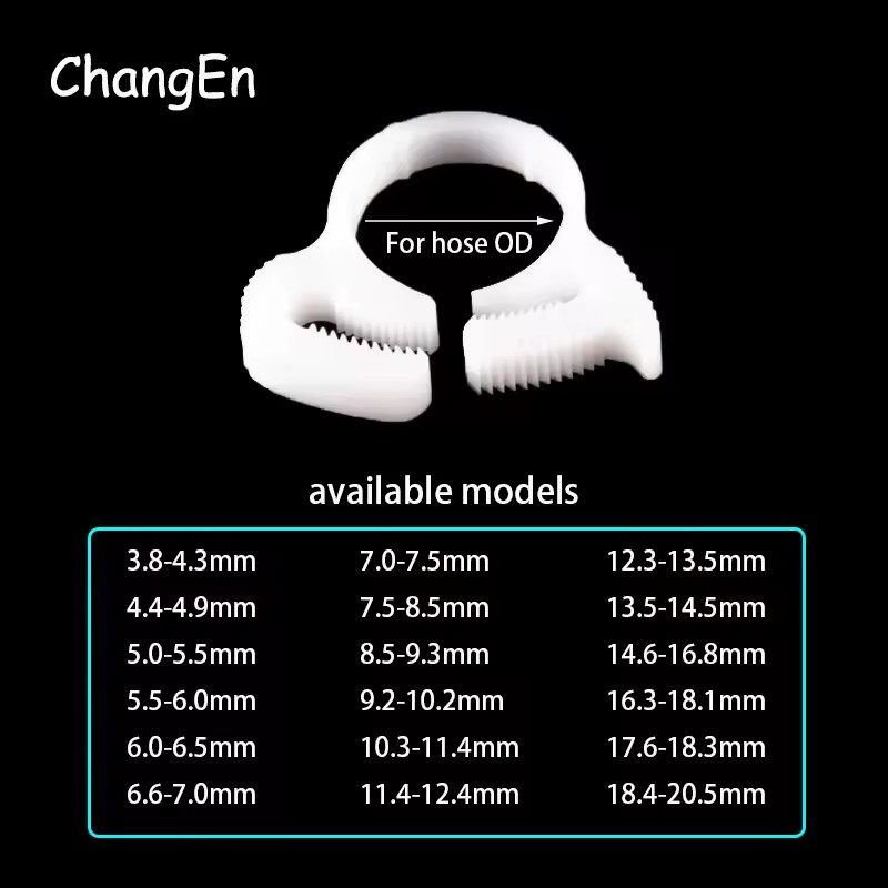 PP Polypropylene Injection Molded Hose Clamps for Garden Irrigation Metric Water Hose Fixing Clips Custom Size