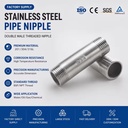 Stainless Steel Pipe Nipple 304 Double Male Threaded Nipple BSP NPT Factory Direct