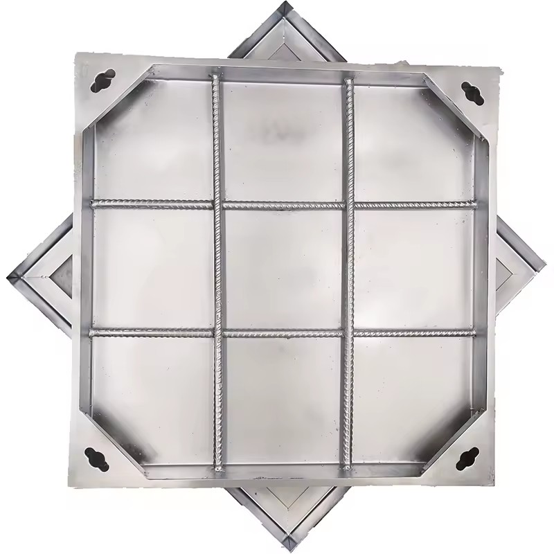 Customizable 304 Stainless Steel Black Durable Manhole Cover 600*600 Invisible Inspection Cover for Roadway Parking Safety