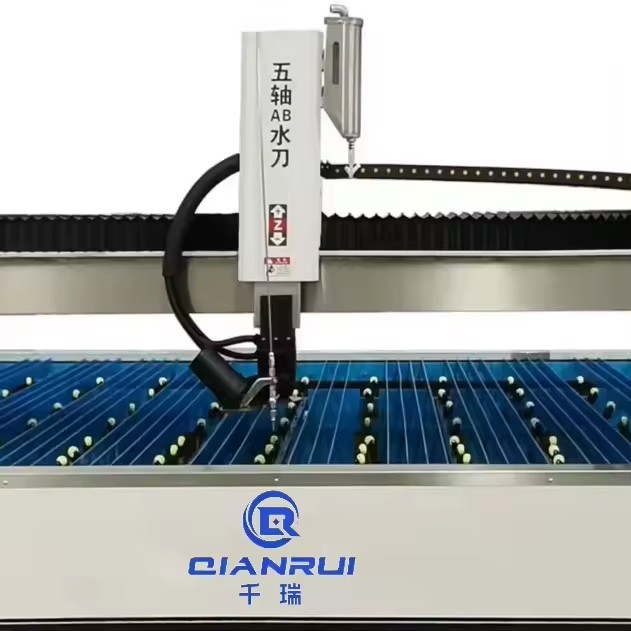 5 Axis Automatic CNC Bridge Water Jet Cutters High-Accuracy 3D Marble/Glass Cutting Machine Pump Motor 50W 380V 2 Years Warranty