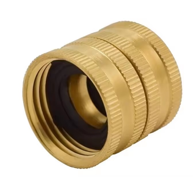 Brass Garden Hose Adapter Double Female Quick Connector 3/4 Inch Flexible ANSI Certified