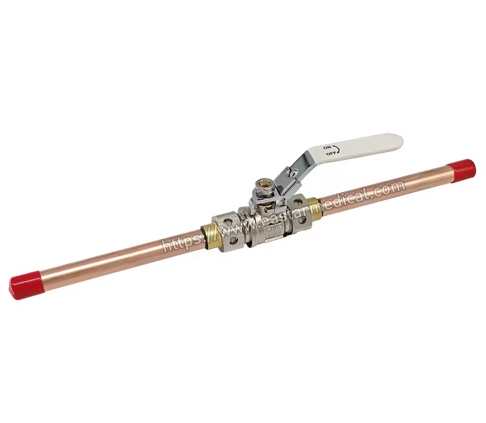 Factory 2-piece OEM Brass Medical Isolation Valve With Electric Actuator Medical Oxygen Gas Ball Valve
