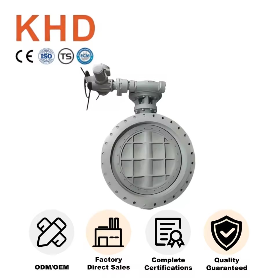 KHD Stainless Steel Manual Pneumatic Power Flange Butterfly Valve Electric Industrial Valve for Gas Media