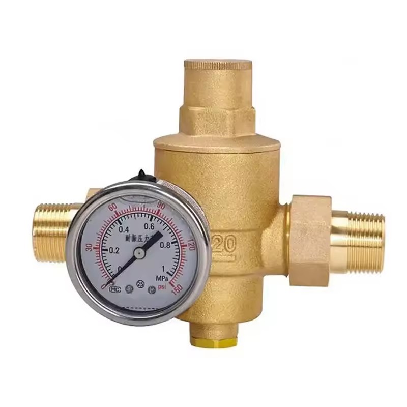 DN15 1/2' Inch Brass Water Pressure Reducing Regulator Reducer and Gauge Adjustable