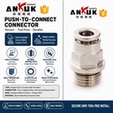 ANRUK Brass Pneumatic Quick Fitting 6mm to 6mm Straight Union for PU Air Tube 1 Year Warranty Made in Zhejiang