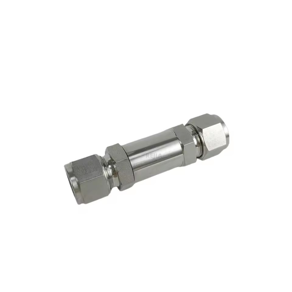 Double Ferrule Instrument Check Valve SS316 High Pressure Inline Check Valve