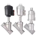 Pneumatic Threaded Angle Seat Valve Stainless Steel Finish PTFE Sealing Medium Temperature Fnpt X Fnpt Connection Water
