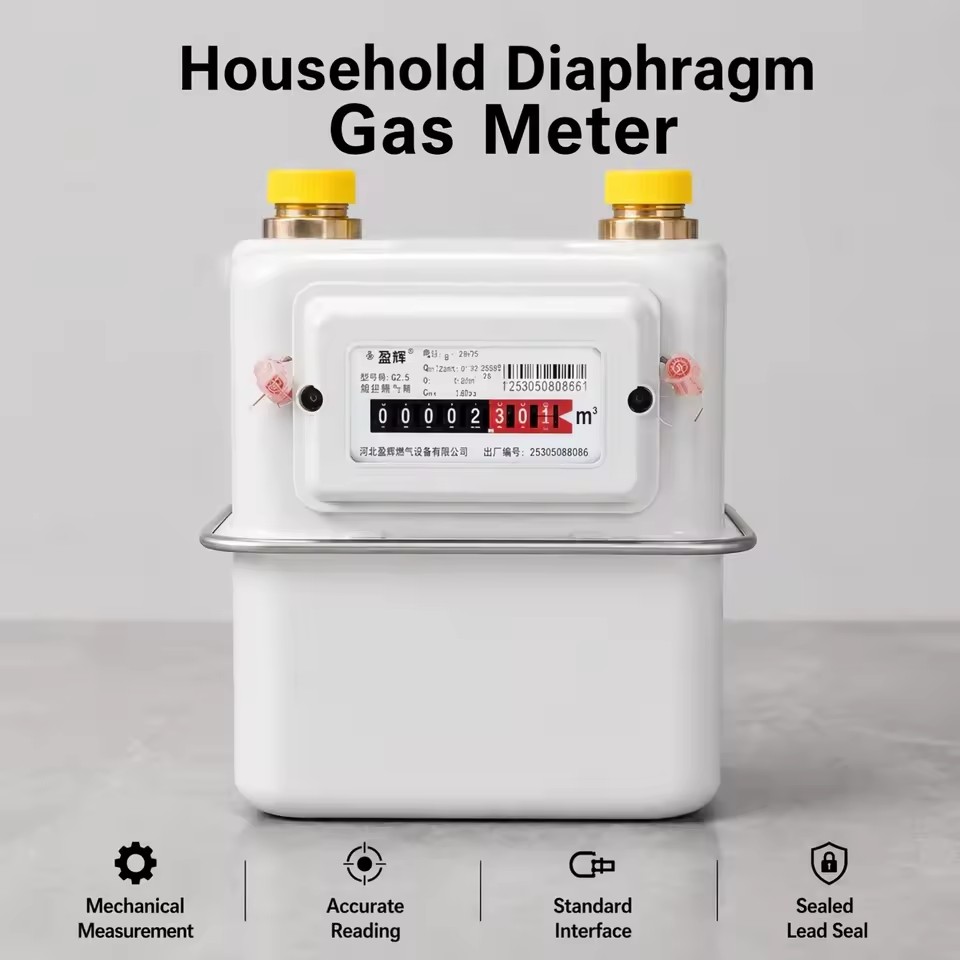 Diaphragm Gas Meter G2.5 Metal Construction 0.025-4.0m/h Measurement Range 1 Year Warranty