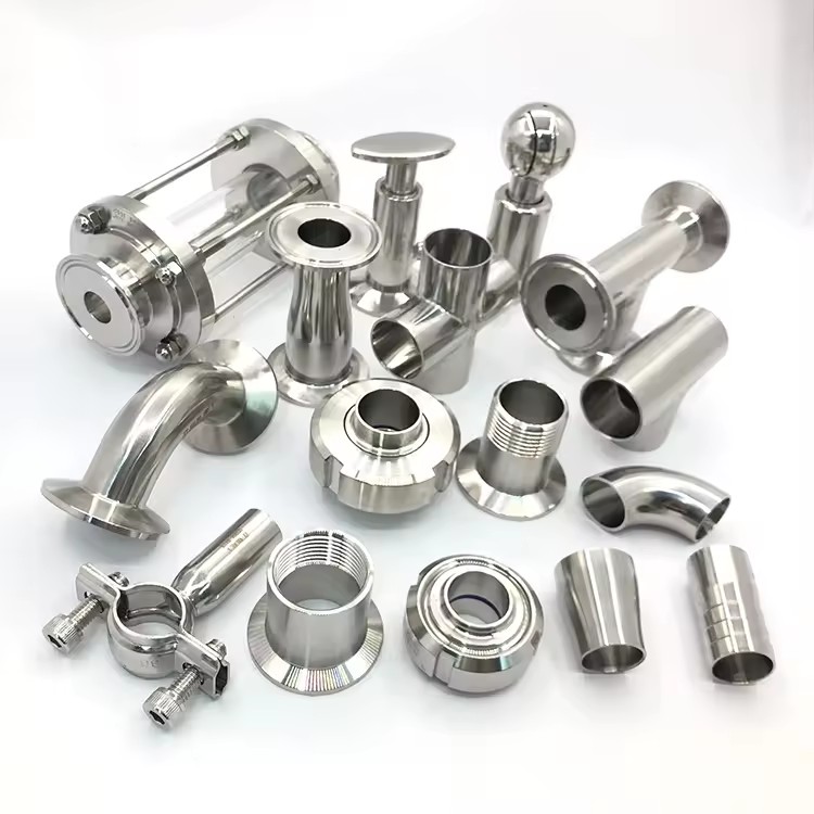 SMS DIN 3A ISO Tri Clamp Elbow Cross Tee Union Ss 304/316l Butt Weld Price Sanitary Stainless Steel Pipe Fittings for Food Grade